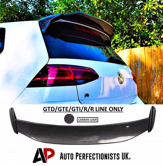 VW Golf MK7 MK7.5 Car Rear Roof Spoiler 2013-2020 Aspec Carbon Fibre