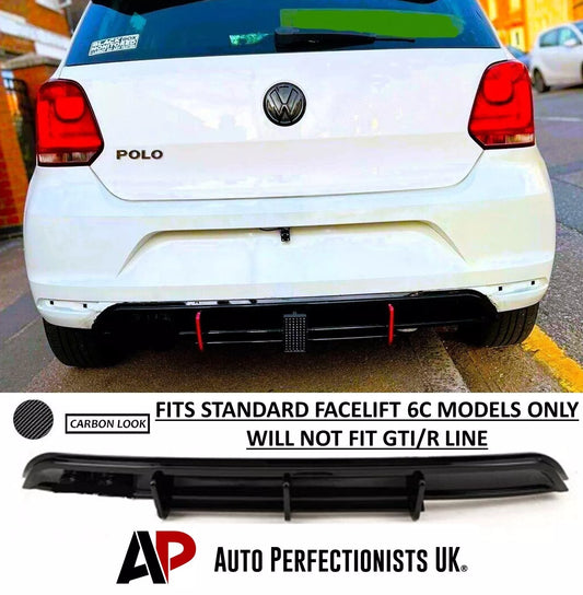 VW Polo MK5 6C Rear Valance Diffuser 2014-2017 Carbon Fibre