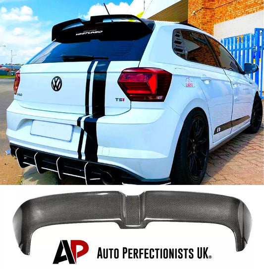 VW Polo MK6 Car Rear Roof Spoiler AW GTI R 2018-2024 Carbon Fibre
