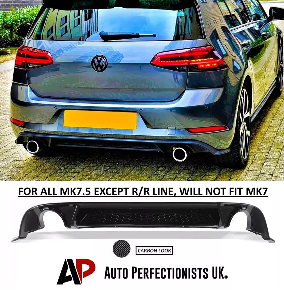 Rear Valance Diffuser VW Golf GTI MK7.5 2016–2020 Carbon Fibre – Auto ...