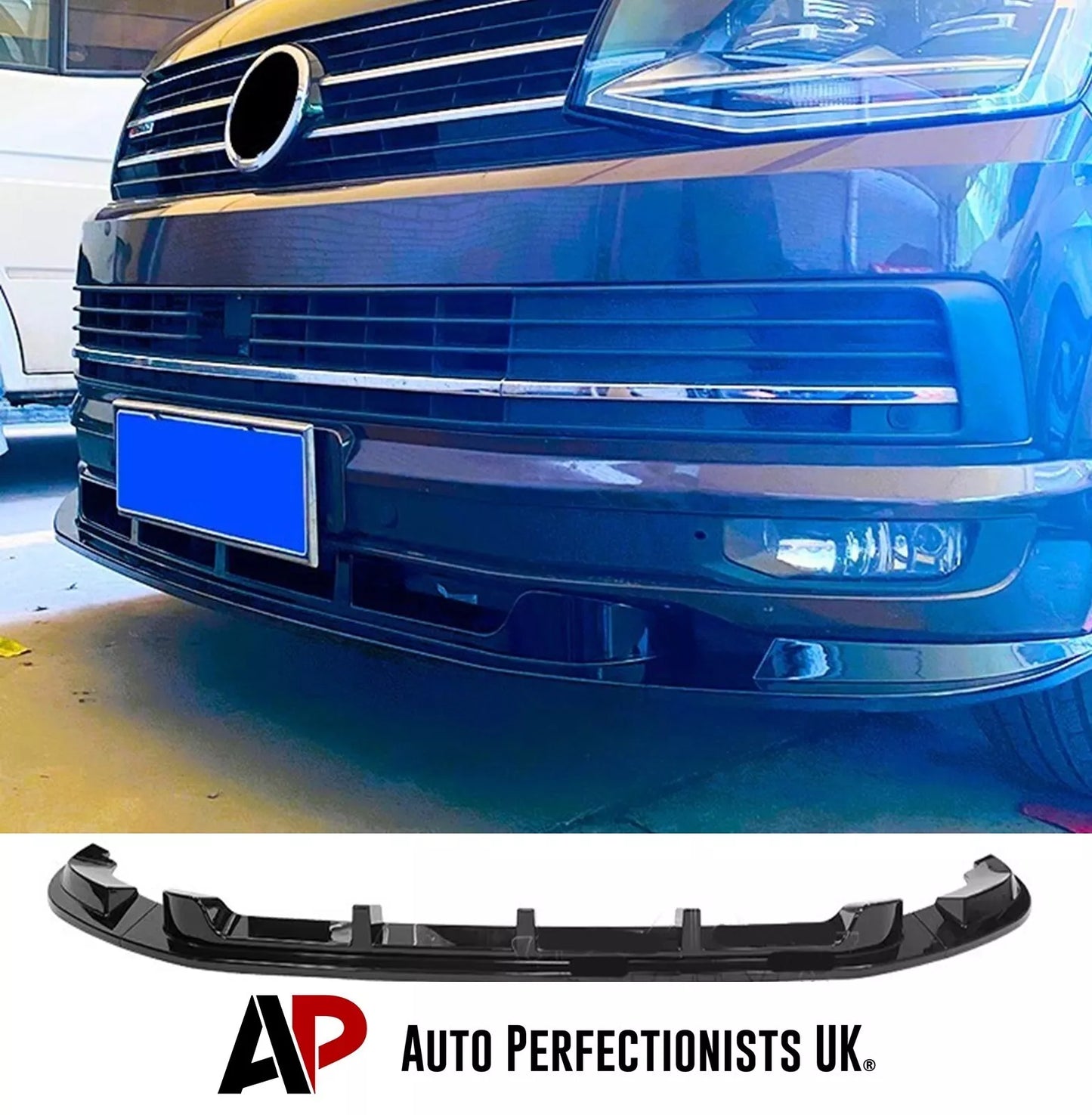 VW Transporter T6 T6.1 Front Splitter 2015-2024 Gloss Black
