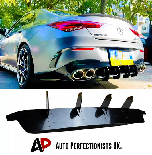 Mercedes CLA35 Rear Shark Fin Diffuser Lip 2019-2024 Gloss Black
