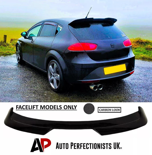SEAT Leon Car Rear Roof Spoiler Cupra Look 2009-2013 Carbon Fibre
