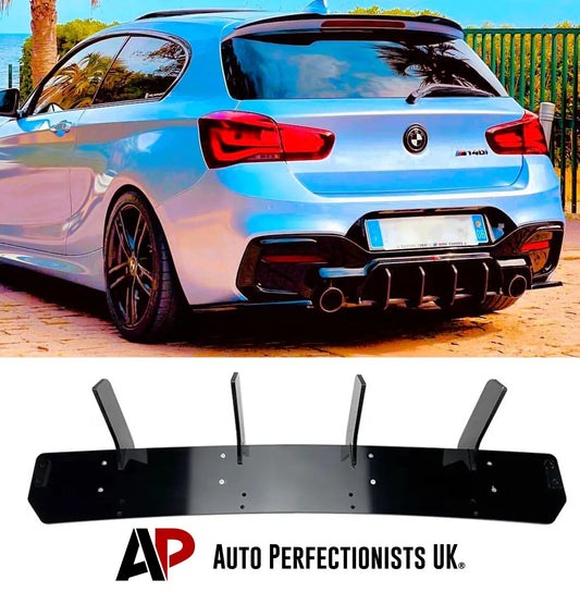 BMW 1 Series F20 F21 Rear Shark Fin Diffuser 2015-2019 Gloss Black