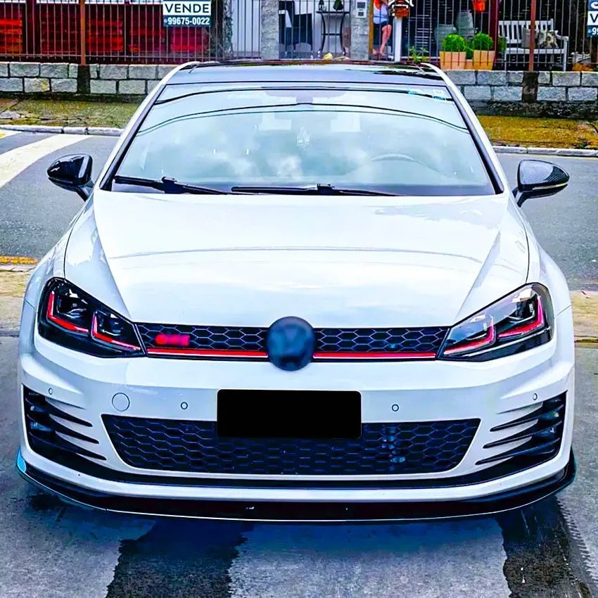 VW Golf MK7 MK7.5 R GTD GTI TSI TDI Front Splitter 2013-20 Gloss Black