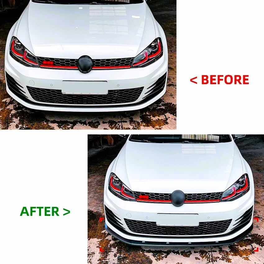 VW Golf MK7 MK7.5 R GTD GTI TSI TDI Front Splitter 2013-20 Gloss Black
