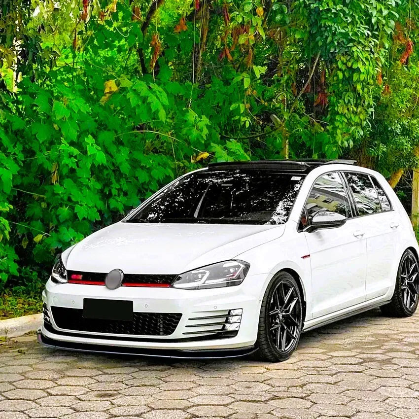 VW Golf MK7 MK7.5 R GTD GTI TSI TDI Front Splitter 2013-20 Gloss Black