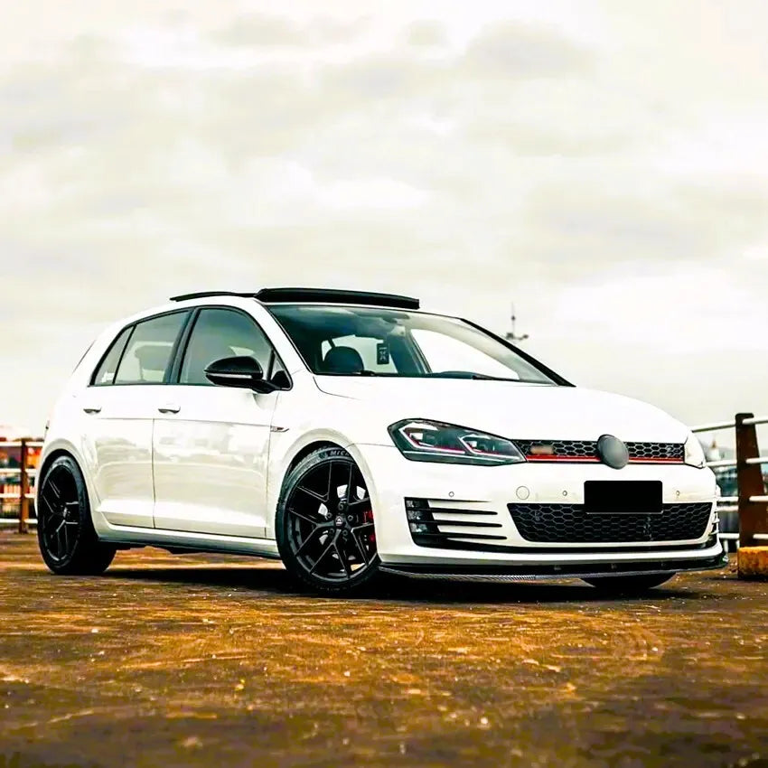 VW Golf MK7 MK7.5 R GTD GTI TSI TDI Front Splitter 2013-20 Gloss Black