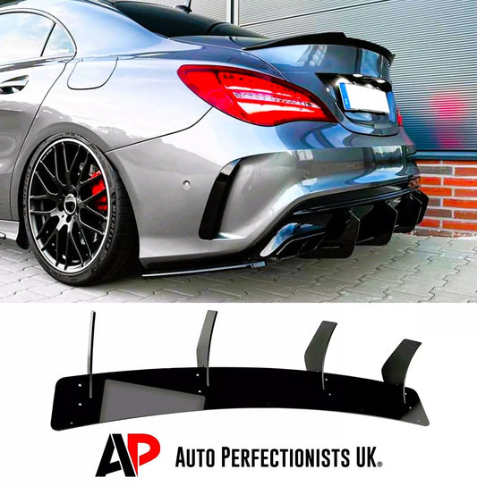 Mercedes CLA45S AMG Rear Shark Fin Diffuser Lip 2015-2019 Gloss Black