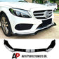 Mercedes C Class C43 W205 C205 Front Splitter 2014-2018 Abs Gloss Black
