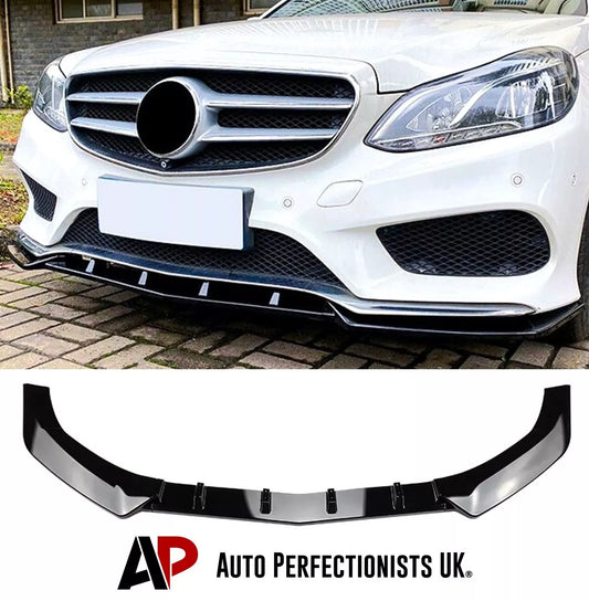 Mercedes E Class W212 AMG Line Front Splitter 2013-16 Gloss Black
