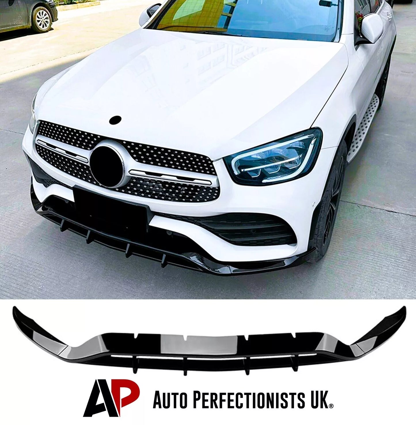 Mercedes GLC Class GLC43 W253 Front Splitter 2020-2022 Gloss Black