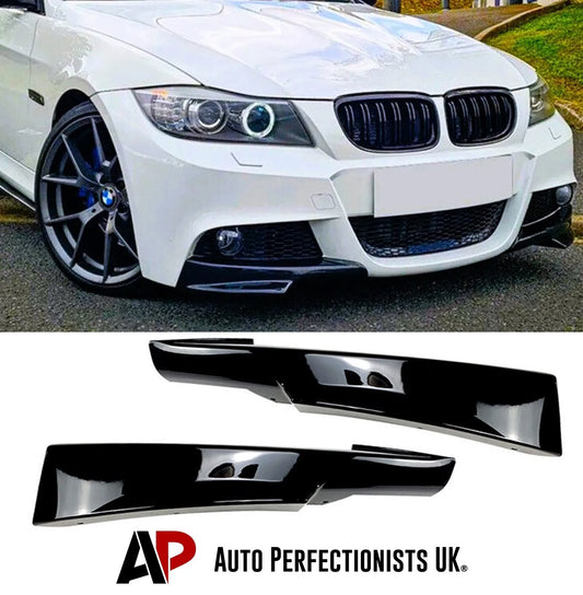 BMW 3 Series E90 E91 LCI Front Splitter 2009-2012 Gloss Black