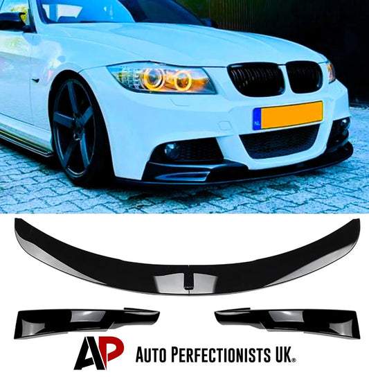 BMW 3 Series E90 E91 LCI Front Splitter 2008-2012 Gloss Black