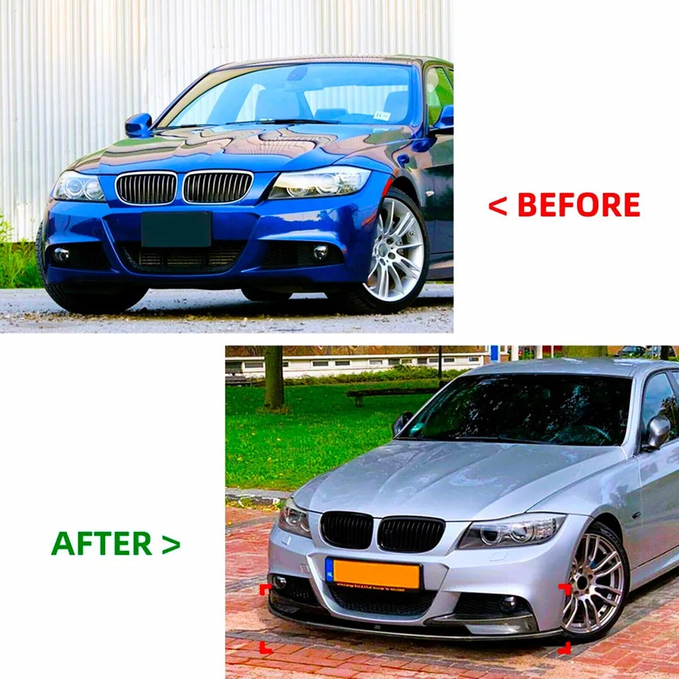 BMW 3 Series E90 E91 LCI Front Splitter 2008-2012 Gloss Black