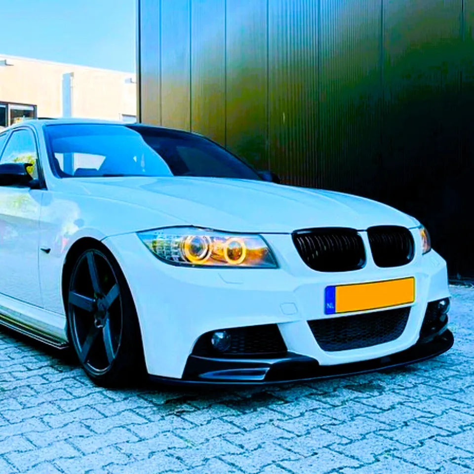 BMW 3 Series E90 E91 LCI Front Splitter 2008-2012 Gloss Black