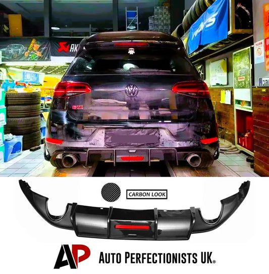 VW Golf MK7 GTD GTI Car Rear Spoiler 2013-2016 With LED Carbon Fibre