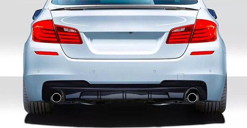 BMW 5 Series F10 Rear Valance Diffuser Dual Exit 2010-2017 Gloss Black