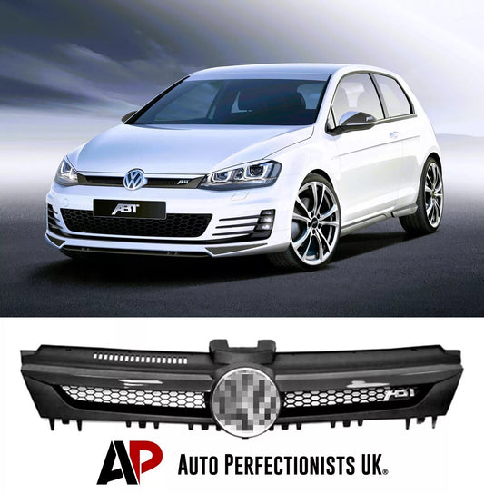 VW Golf MK7 Front Main Honeycomb Mesh Grill 2013-2016 Abs Gloss Black