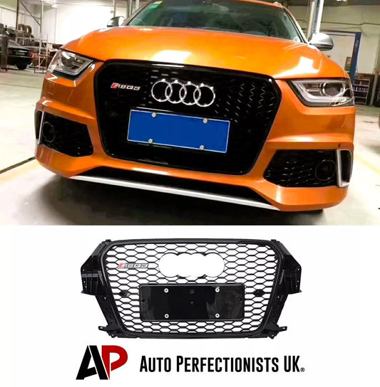 Audi RSQ3 Style Q3 Front Honeycomb Mesh Grill 2013-2016 Gloss Black