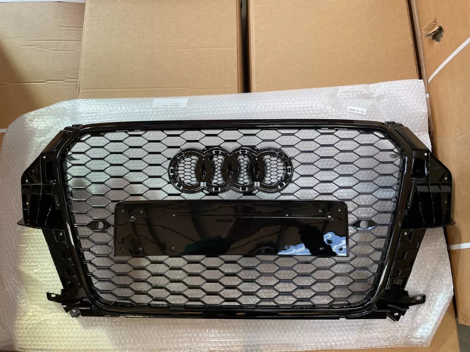 Audi RSQ3 Style Q3 Front Honeycomb Mesh Grill 2013-2016 Gloss Black