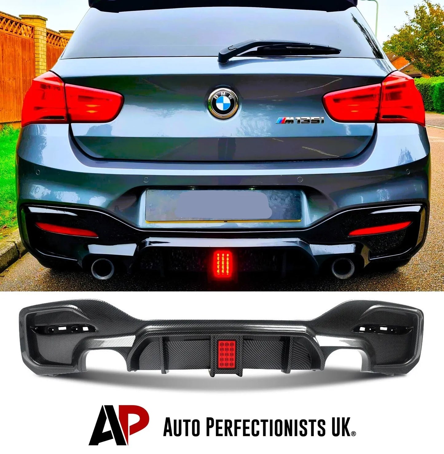 BMW 1 Series F20 F21 Rear Diffuser Lip Bumper 2015-2019 Carbon Fibre