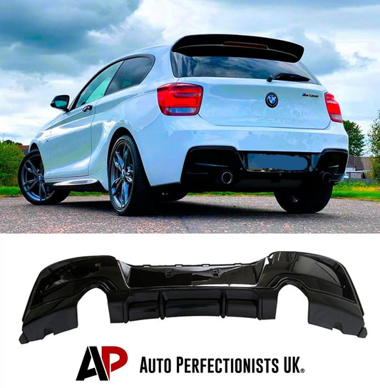 BMW 1 Series F20 F21 Rear Diffuser Lip Bumper 2011-2015 Gloss Black