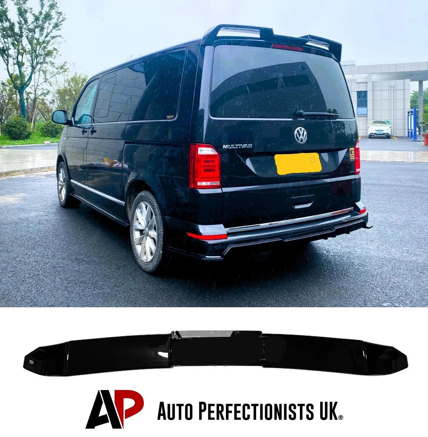 VW Transporter T6 Car Rear Roof Spoiler 2015-24 Tailgate Gloss Black