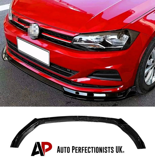 VW Polo MK6 AW GTI R Front Splitter 2018-2024 Gloss Black