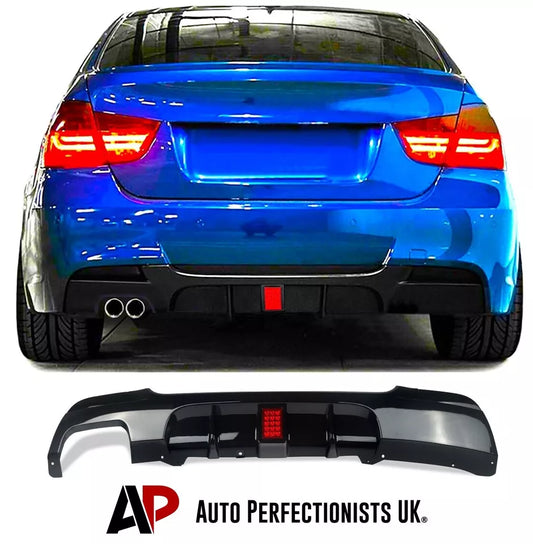 BMW 3 Series E90 Rear Valance Diffuser Splitter 2004-2013 Gloss Black