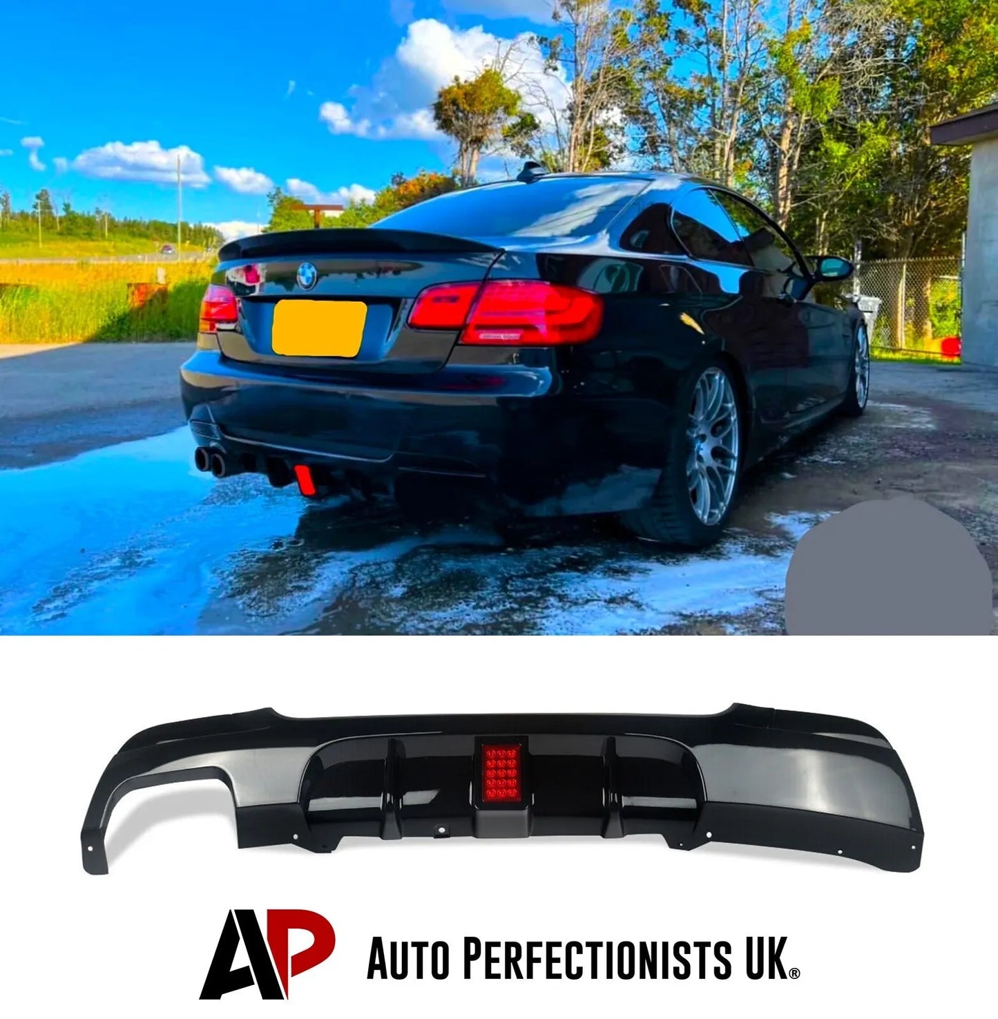 BMW 3 Series E92 Rear Valance Diffuser Splitter 2004-2012 Gloss Black