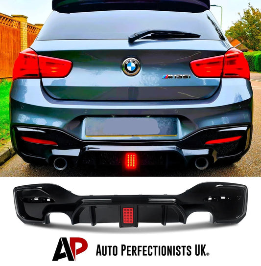 BMW 1 Series F20 F21 Rear Diffuser Lip Bumper 2015-2019 Abs Gloss Black