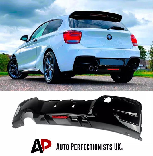 BMW 1 Series F20 F21 Rear Diffuser Lip Valance 2011-2015 Gloss Black