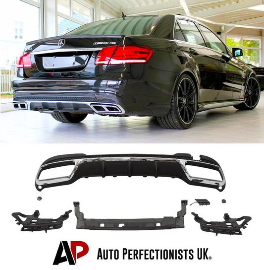 Mercedes E Class W212 Rear Lip Valance Diffuser 2013-2016 Gloss Black