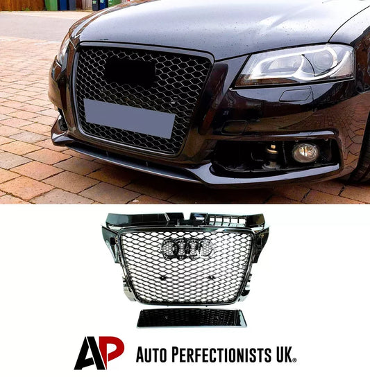 Audi A3 S3 8P Front Honeycomb Mesh Grill 2009-2013 RS3 Gloss Black