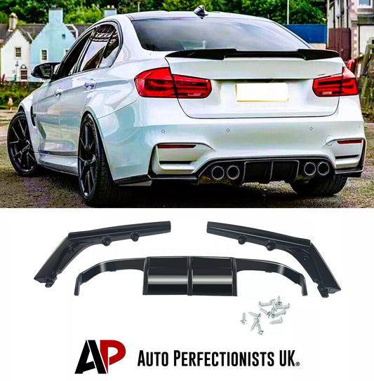 BMW M3 M4 F80 F82 F83 Rear Diffuser Lip Valance 2013-2018 Gloss Black