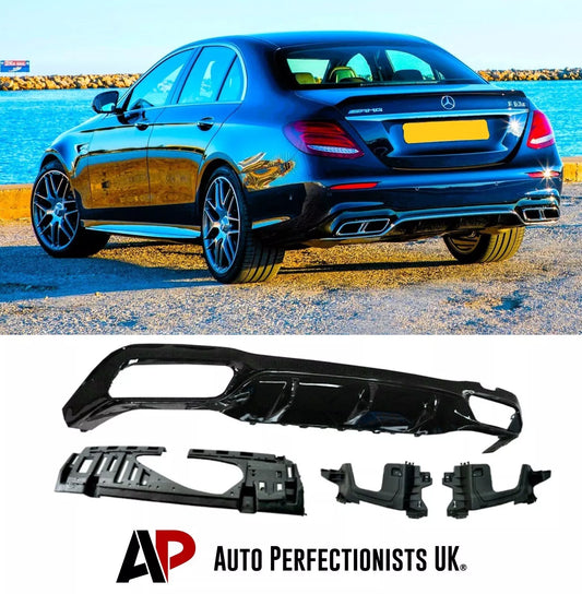 Mercedes E Class W213 Rear Valance Diffuser Lip 2017-2020 Gloss Black