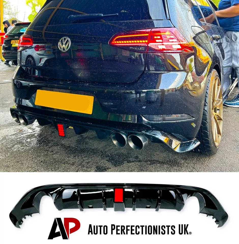 Rear Valance Diffuser VW Golf MK7.5 GTI GTD TSI TDI 2016-2020 TCR Style ...