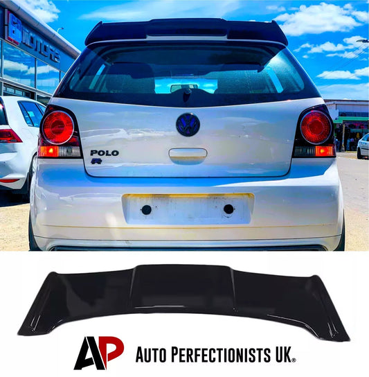 VW Polo MK4 Car Rear Roof Spoiler 2001-2009 Batman Style Gloss Black
