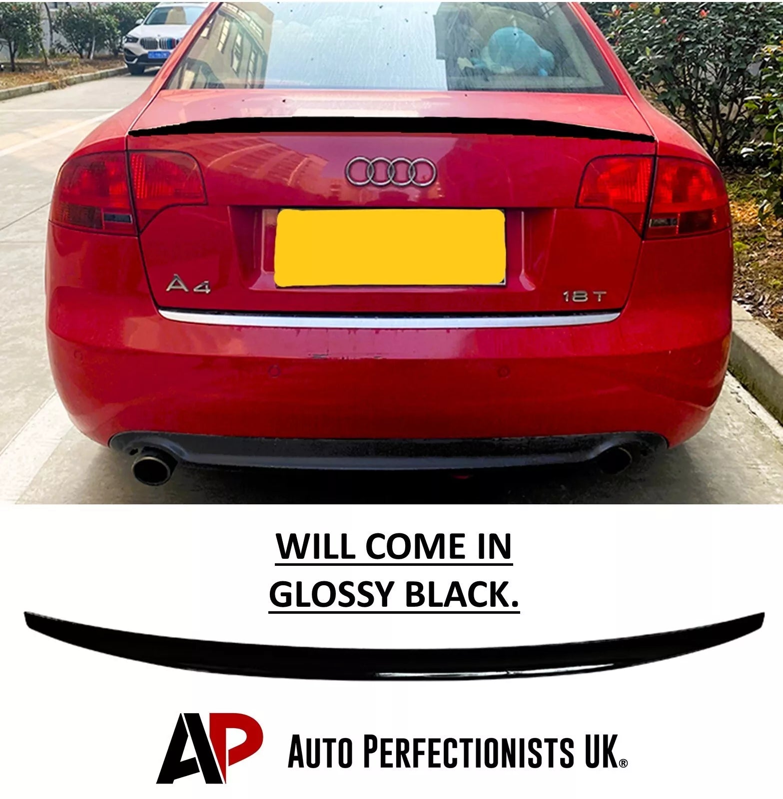 Rs4 Rear Spoiler Rear Boot Spoiler Audi A4 S4 RS4 B7 Saloon 2004-2008 Gloss Black – Auto ...