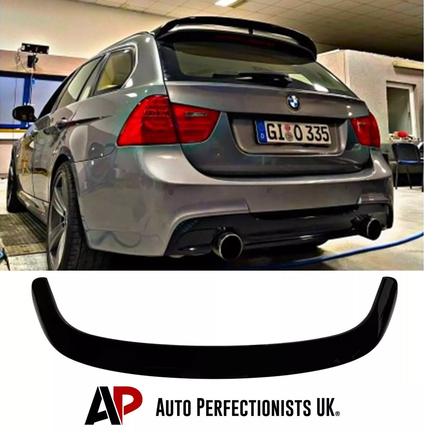 BMW 3 Series E91 Estate Car Rear Roof Spoiler 2004-2012 Gloss Black