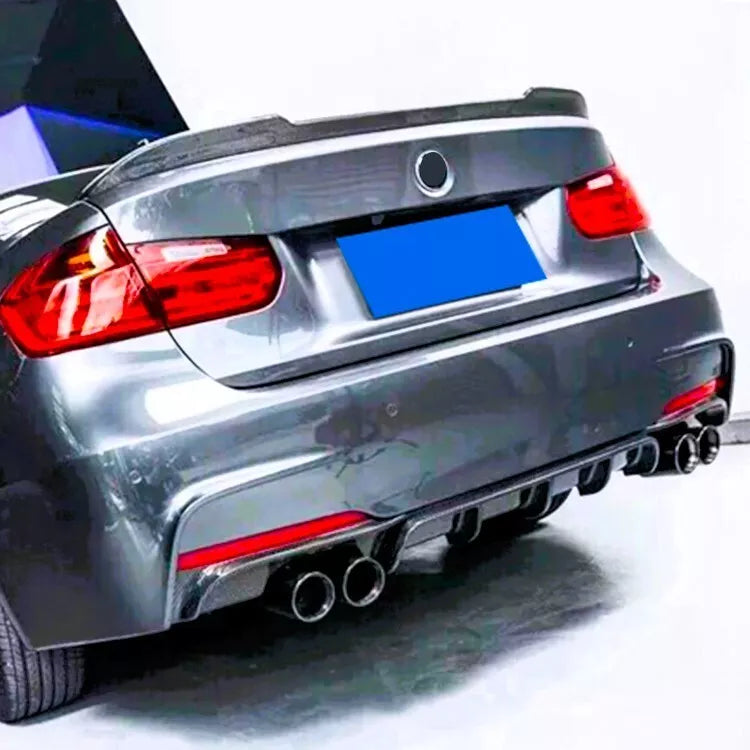 BMW 3 Series F30 F31 Car Rear Spoiler Quad Exhaust 11-19 Gloss Black