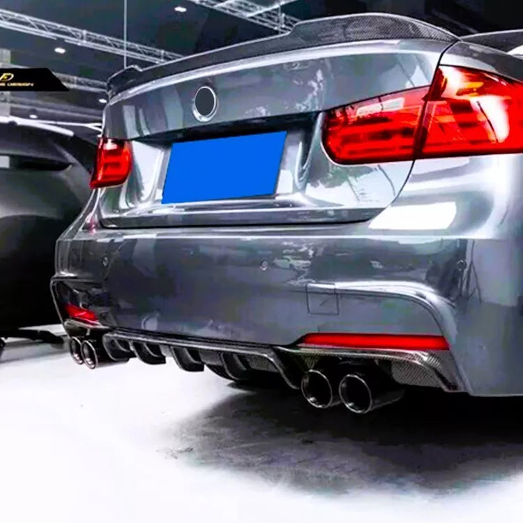 BMW 3 Series F30 F31 Car Rear Spoiler Quad Exhaust 11-19 Gloss Black