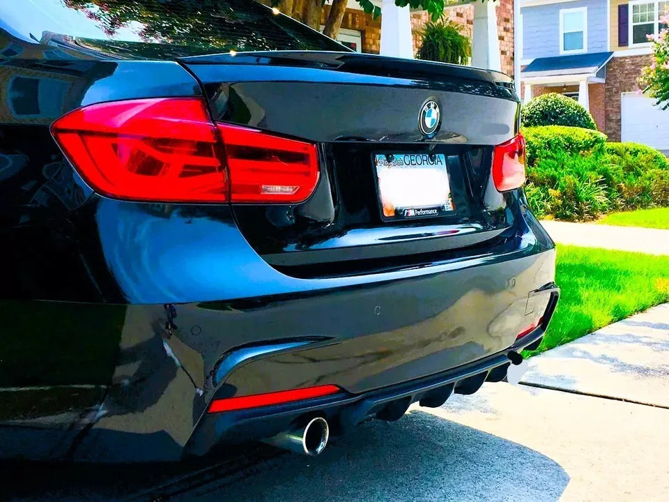 BMW 3 Series F30 F31 Car Rear Diffuser Single Exhaust 11-19 Gloss Black