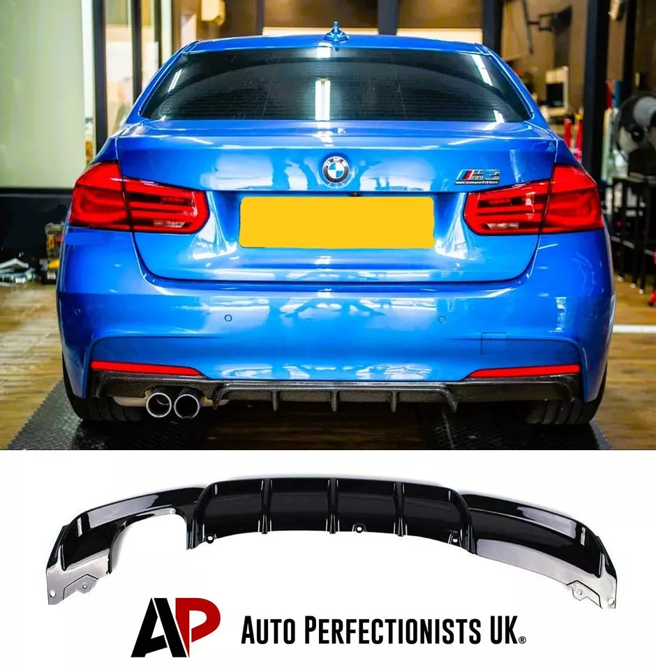 BMW 3 Series F30 F31 Car Rear Spoiler Twin Exhaust 2011-2019 Gloss Black