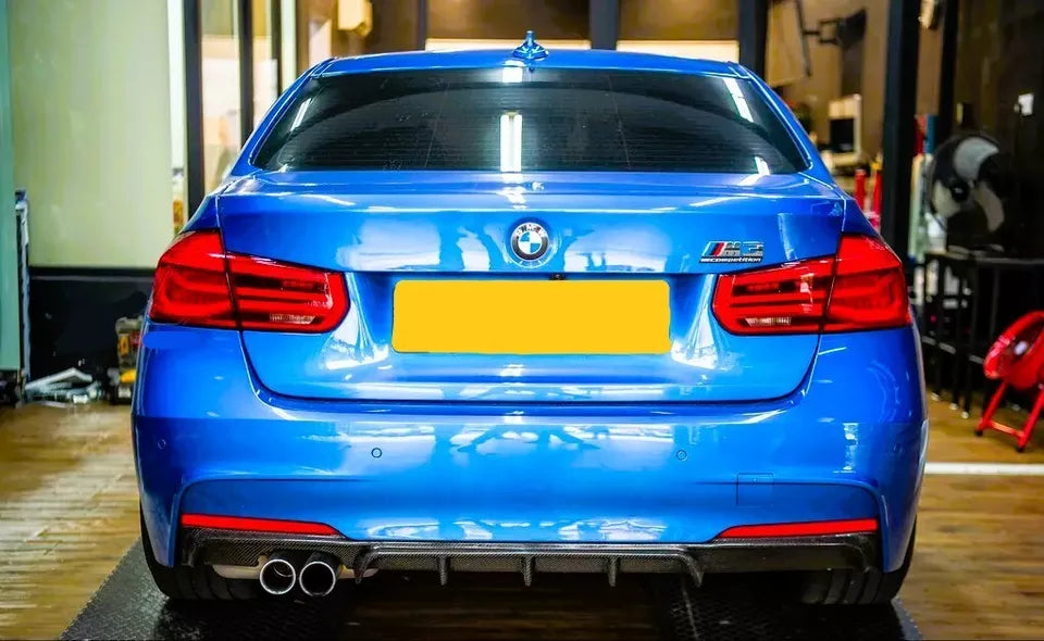 BMW 3 Series F30 F31 Car Rear Spoiler Twin Exhaust 2011-2019 Gloss Black