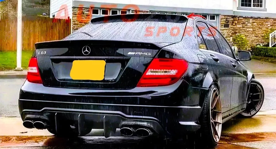 Mercedes C Class Car Rear Roof Spoiler W204 2007-2014 Gloss Black