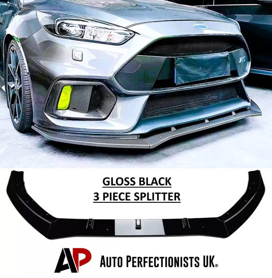 Ford Focus RS MK3 MK3.5 Front Splitter 2015-2018 Gloss Black