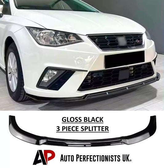 SEAT Ibiza 5dr MK5 6F Front Splitter 2018-2024 Gloss Black