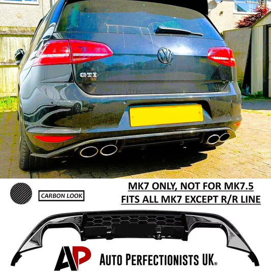 VW Golf GTD Rear Valance Diffuser Spoiler 2013-2016 Carbon Fibre